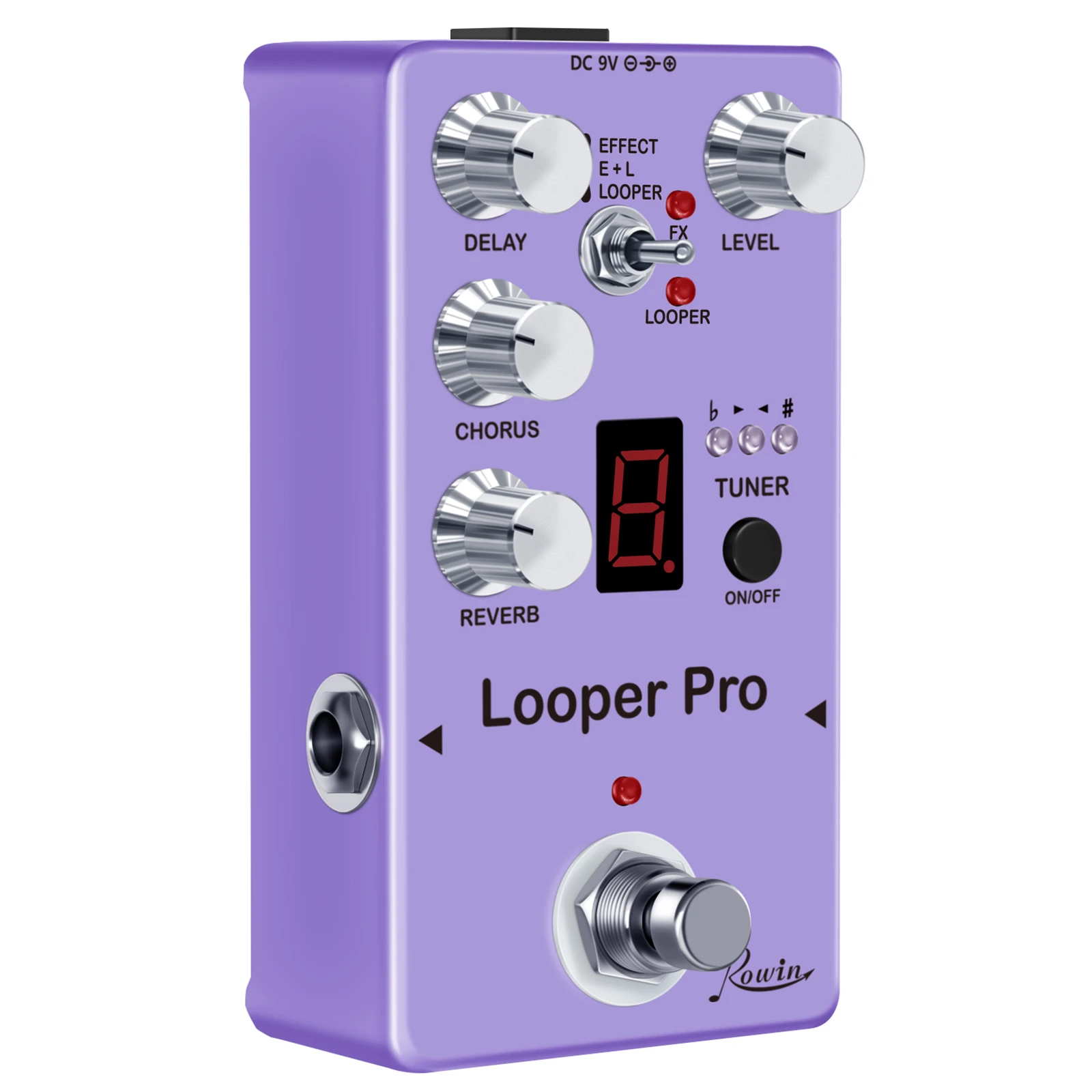 Rowin Multi-Effect Processor Looper Pro Delay Chorus Reverb Looper Tuner Effect Guitar Pedal Unlimited Overlapping Loop Bass view 6