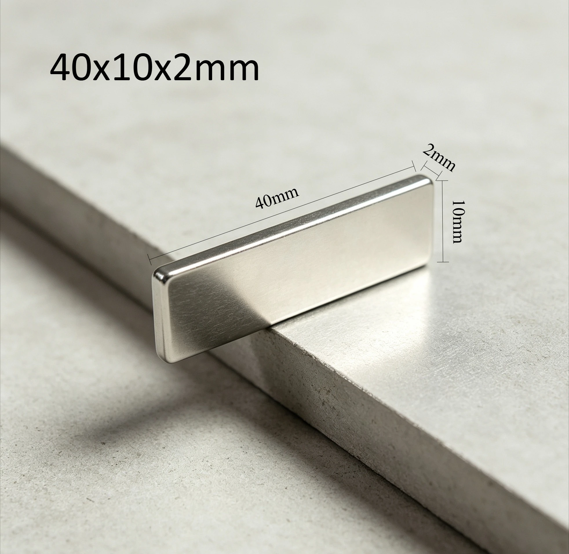 40x10x2mm N35 Block Neodymium Magnet 40x10x2mm Permanent Magnet Industrial Hardware Fridge DIY Craft Model Building 40*10*2mm