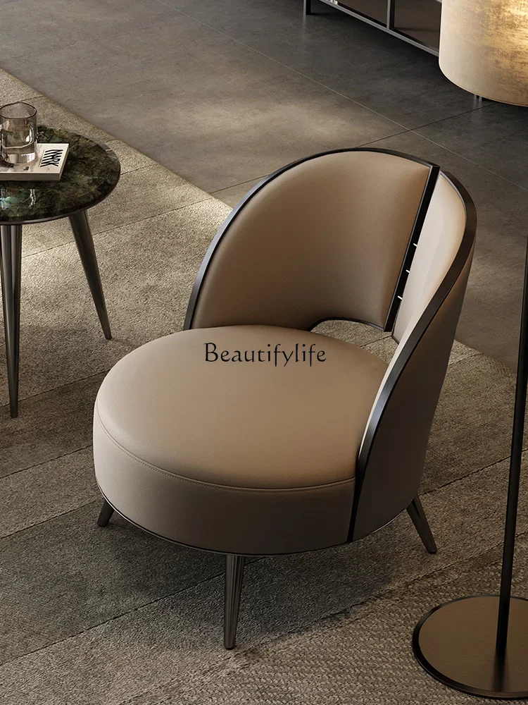 

yj5Italian Genuine Leather Study Chair Living Room Modern Creative Strange Shape Designer Leisure Chair