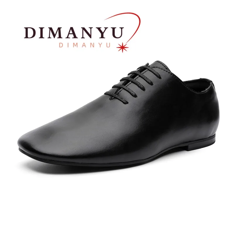 DIMANYU Men Lace‑up Oxford Shoes Large Size Flat Casual Shoes Man Square Toe Formal  Daily Office Shoes Men