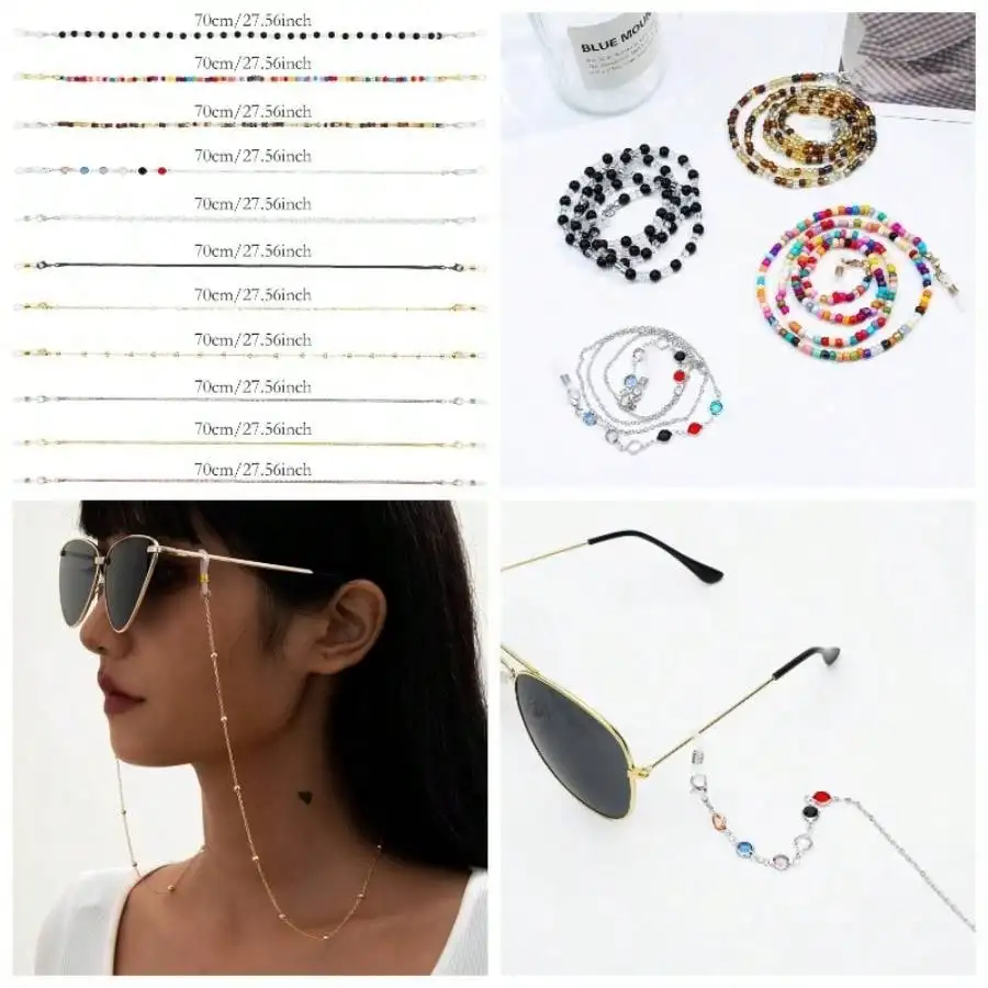 

11 Pieces Eyeglass Chains Women Strap Holders Necklace Lanyard Women Men