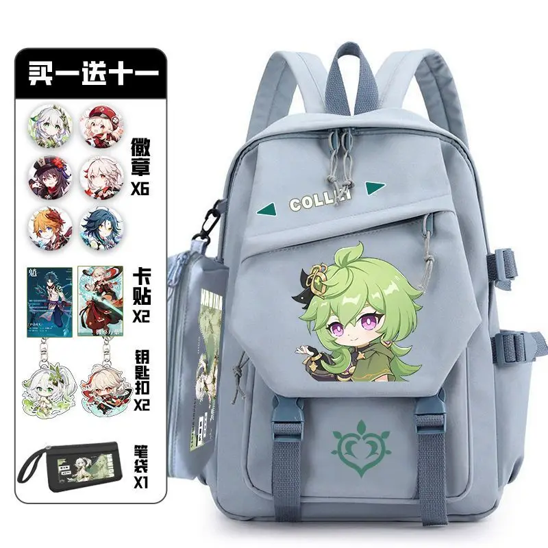 Impact Genshin Merchandise Venti Paimon Student Unisex Casual Bag Hu Tao Game Fan Backpack A