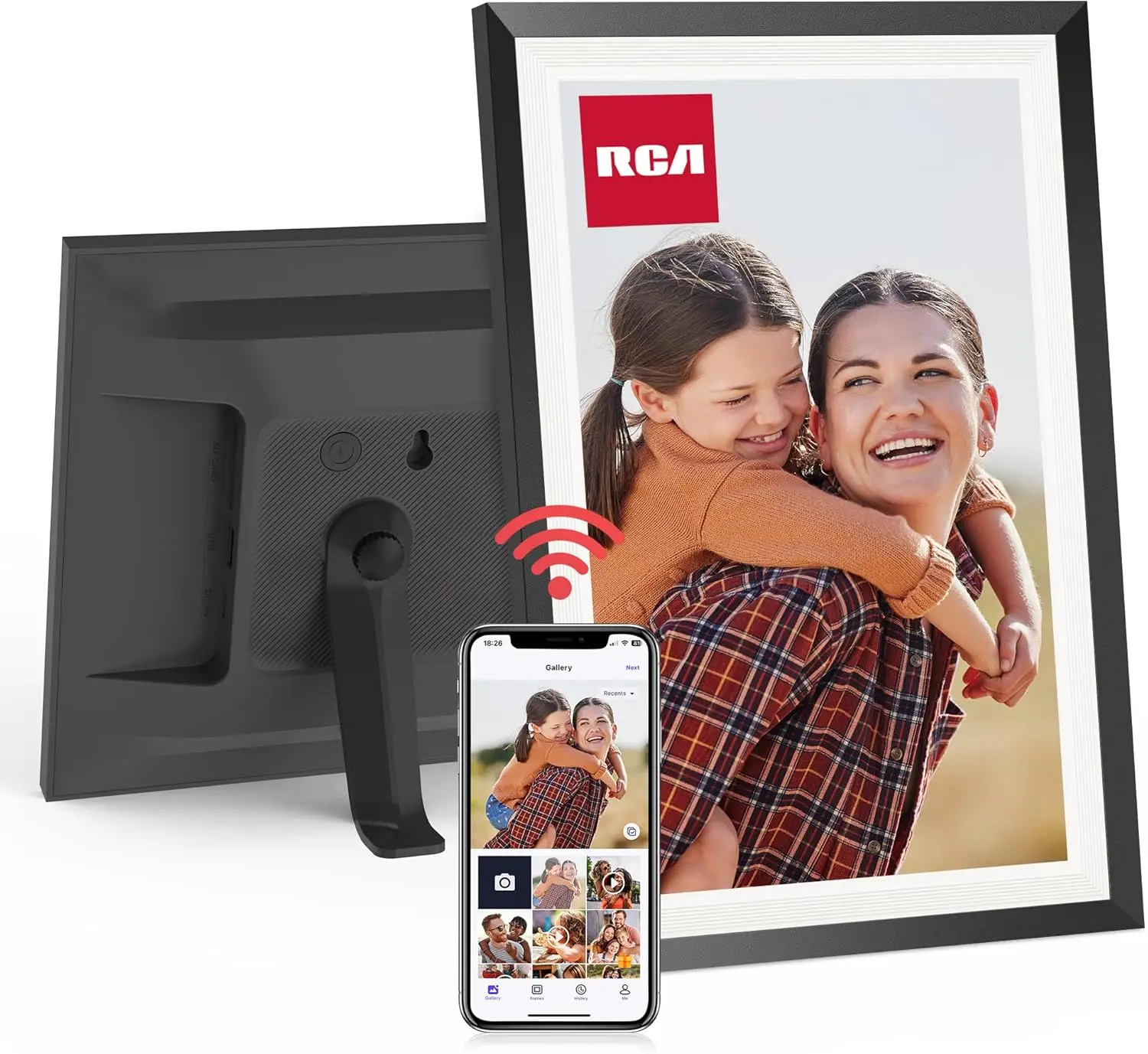 Cadre photo numérique WiFi 10,1 pouces, stockage 32 Go, écran tactile HD IPS, rotation automatique, fixation murale