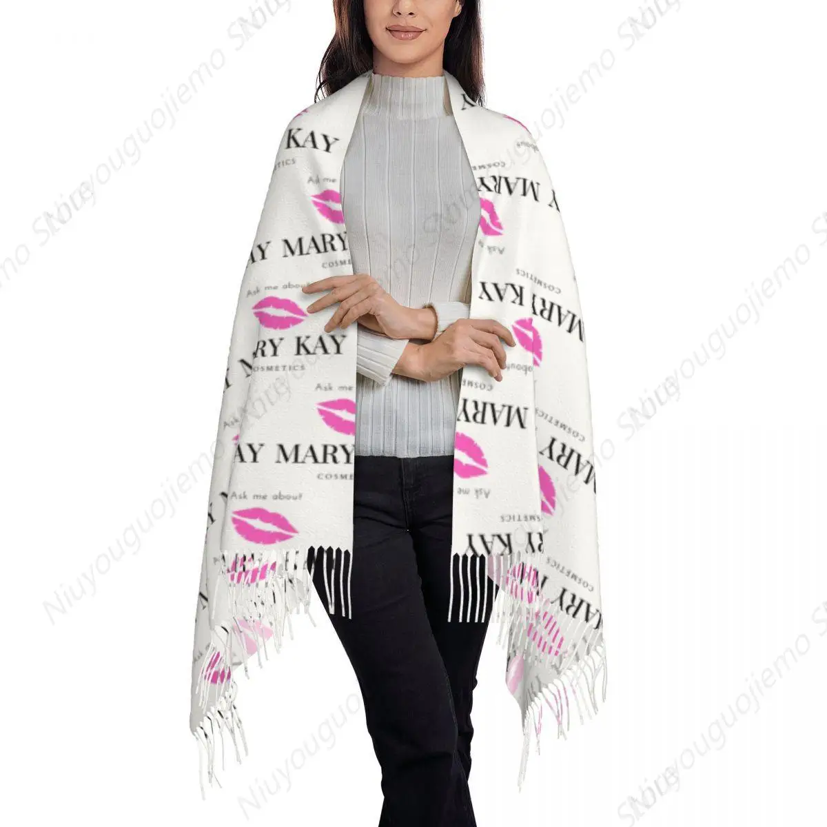 Ask Me About Mary Kay Scarf Tassel Scarves for Women Soft Warm Shawls and Wraps Large Fall Winter Shawl Wrap