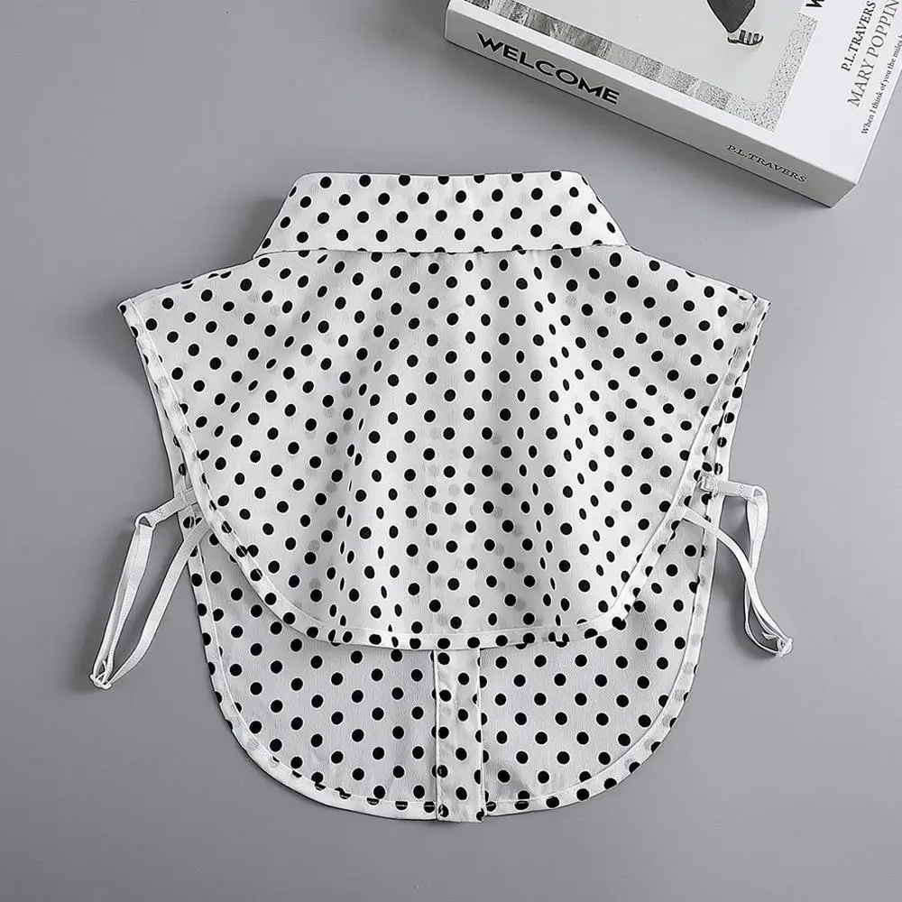 Faux col en coton à pois pour femmes, demi-chemise Simple, Style faux col, chemise polyvalente détachable, col décoratif quatre saisons