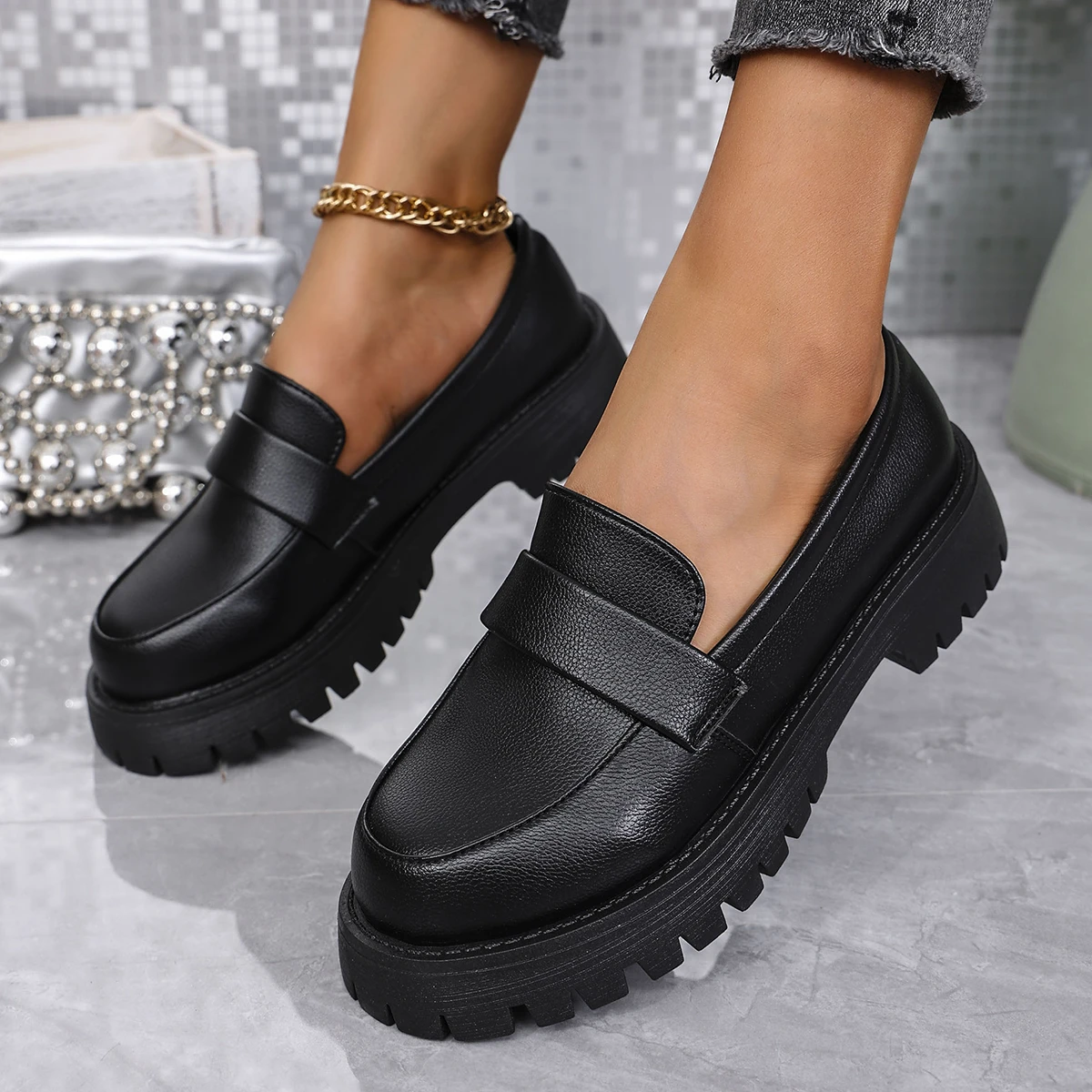 New Loafers Women Japanese School Students JK Uniform Shoes Round Toe Women Retro Round Toe Lolita Cosplay Platform Oxford Shoes