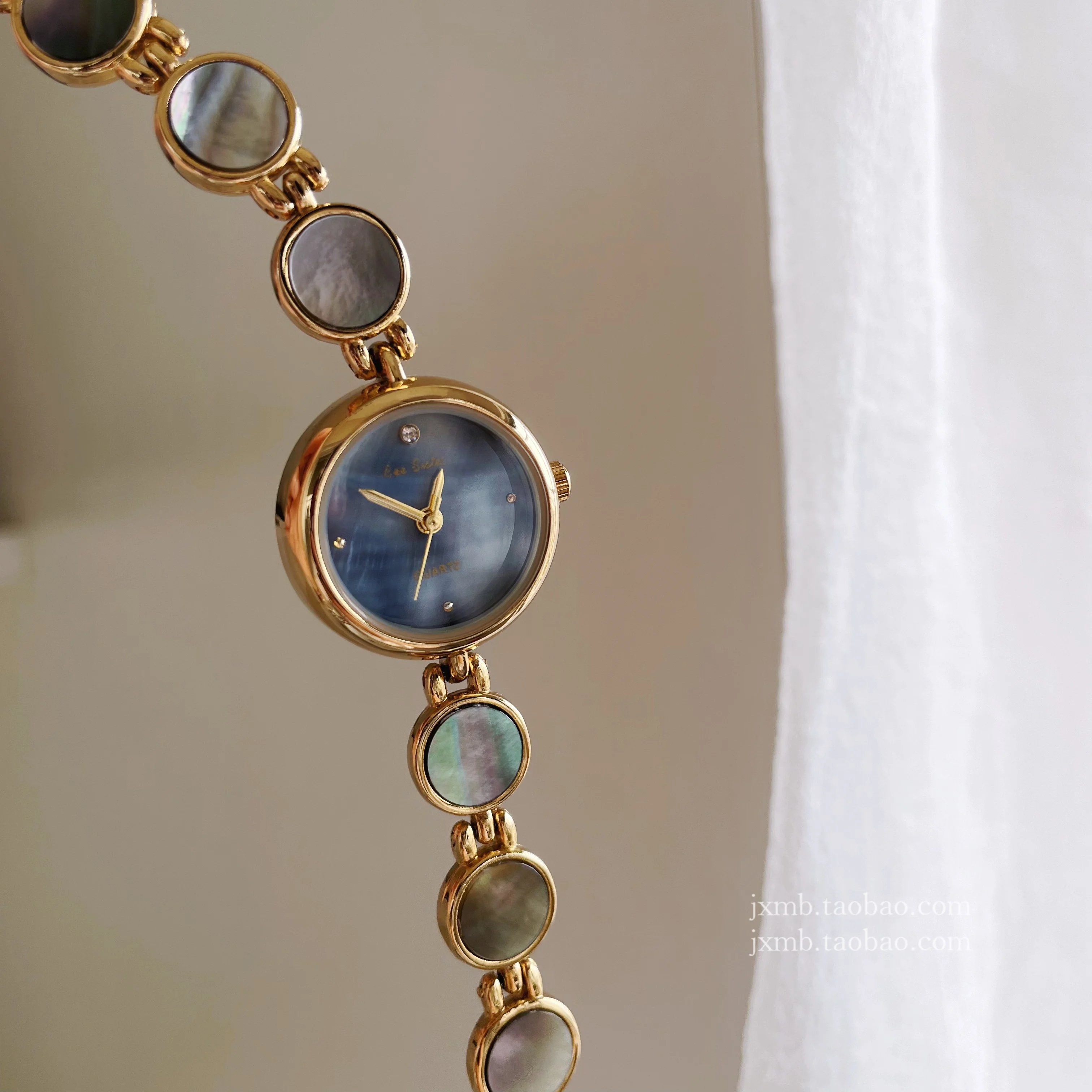 

Blue simple mother-of-pearl small disc accessories luxury watch bracelet style ladies designer watch retro style quartz watch
