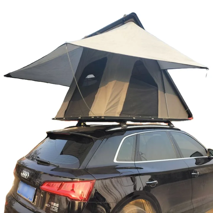 2023 New Outdoor camping pop up foldable hard shell vehicle open car roof top tent box hardtop rooftop tent