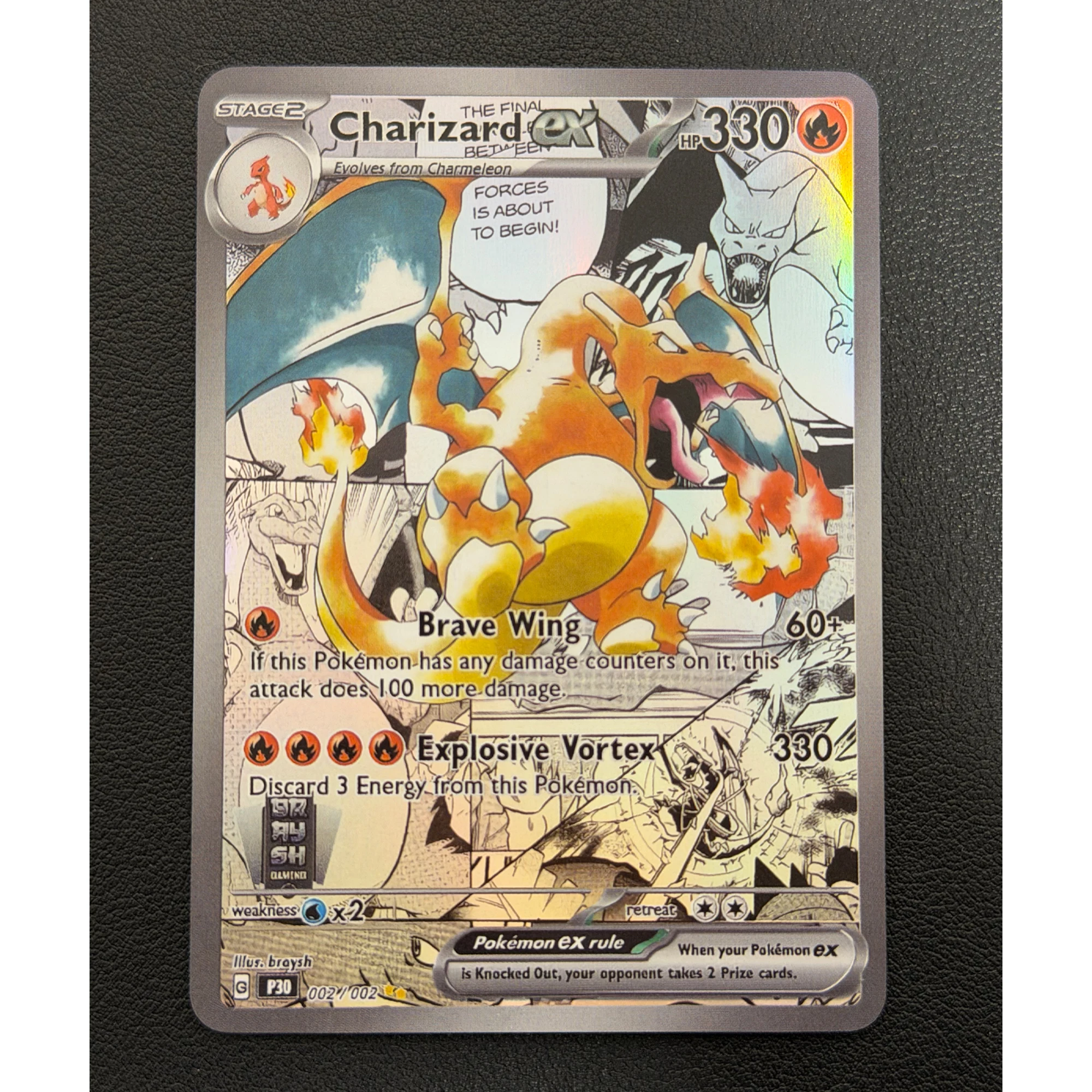 4Pcs/set Self Made Pika Charizard Red's Challenge Bulbasaur English Refracted Flash Card Classic Game Anime Collection Card view 4