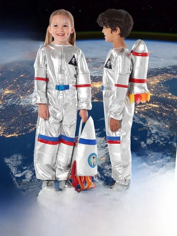 

Детский костюм астронавта для косплея, космический ролевой наряд на Хэллоуин, технологии будущего, наряд для космического выступления, хлопок