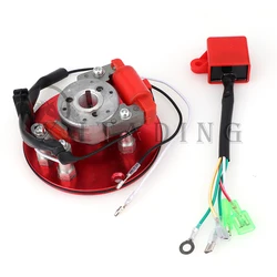 Motorcycle Red Magneto Stator Rotor & Ignition Coil Kit For 50/110/125/140/150CC Scooter Go Kart ATV Quad Bike Engine parts