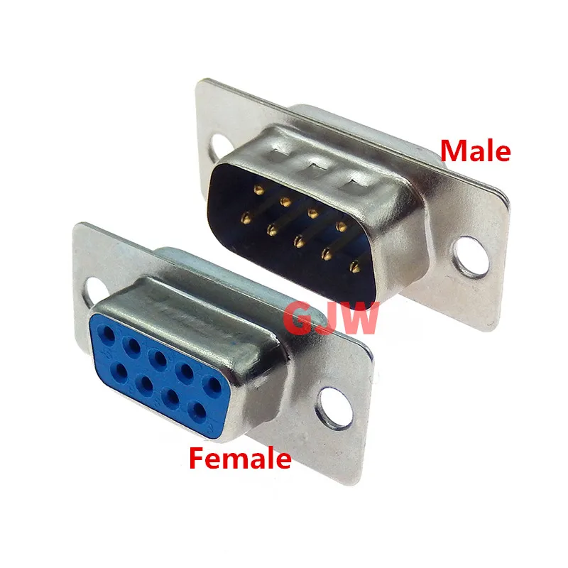 5Pcs DB9 DB15 DB25 DB37 Hole/Pin Female/Male Blue Welded Connector RS232 serial port socket DB D-SUB adapter 9/15/25/37 pin