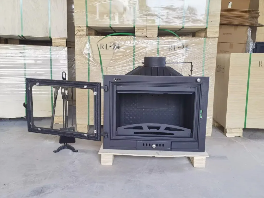 

Modern Wood-burning Fireplace Insert Heating Furnace European American Style Cast Iron Indoor Use Villa Homestay Embedded Heater
