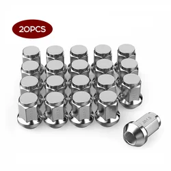 20Pcs Lug Nuts Bulge Acorn 12x1.5 Chrome Wheel Nut Replacement for Ford Fusion Focus Escape