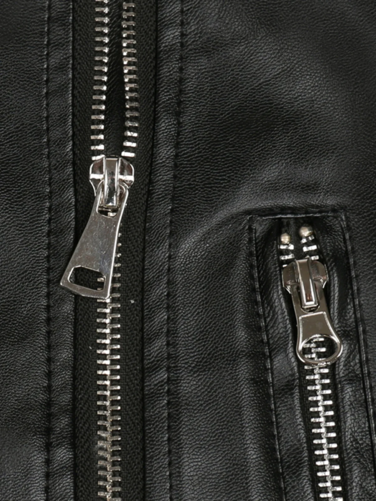 Nerazzurri Bla Lace Spliced Motorcycle Sle Loose PU Leather Jaet Women's  New Arrival Faion Commute Windbreaker