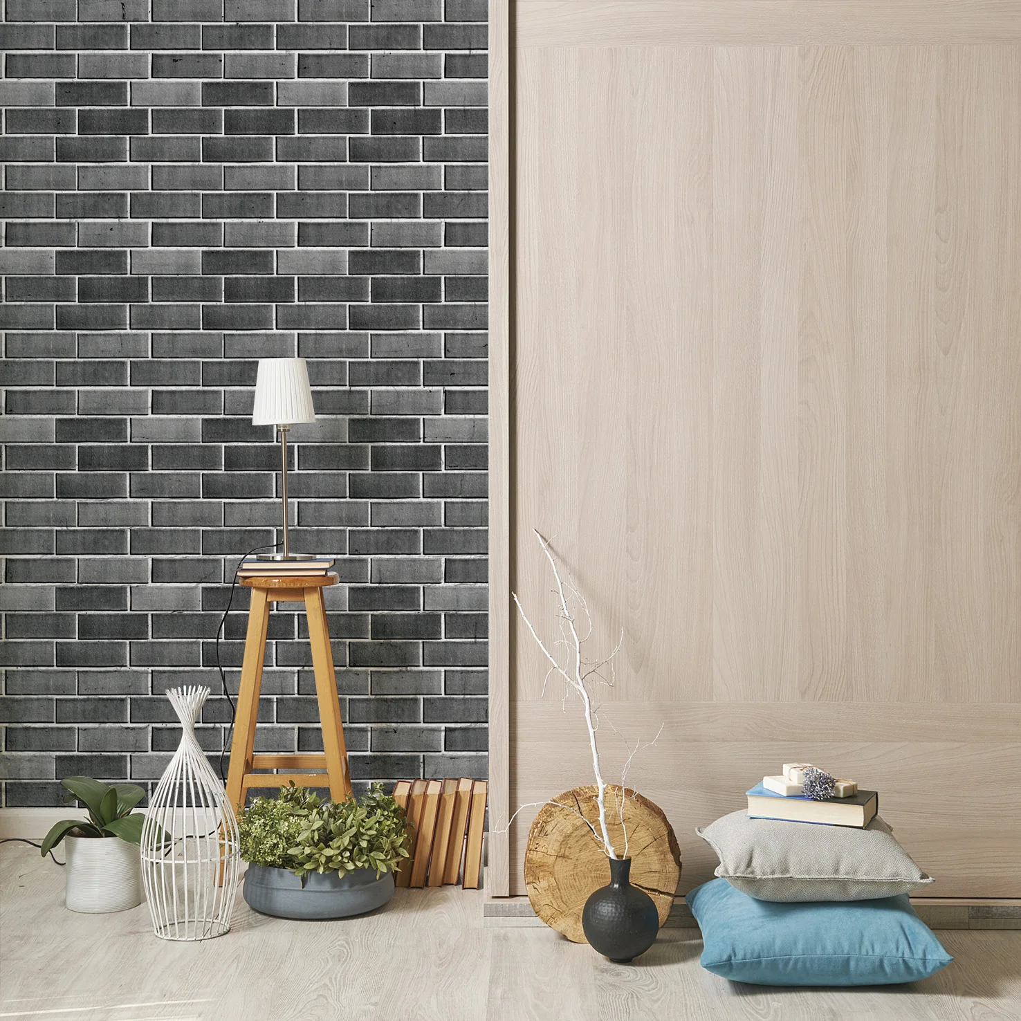 3D Wall Sticker Brick Pattern Wallpaper PVC Imitation Brick Panel Self-adhesive Wall Stickers pegatinas de pared For Living Room