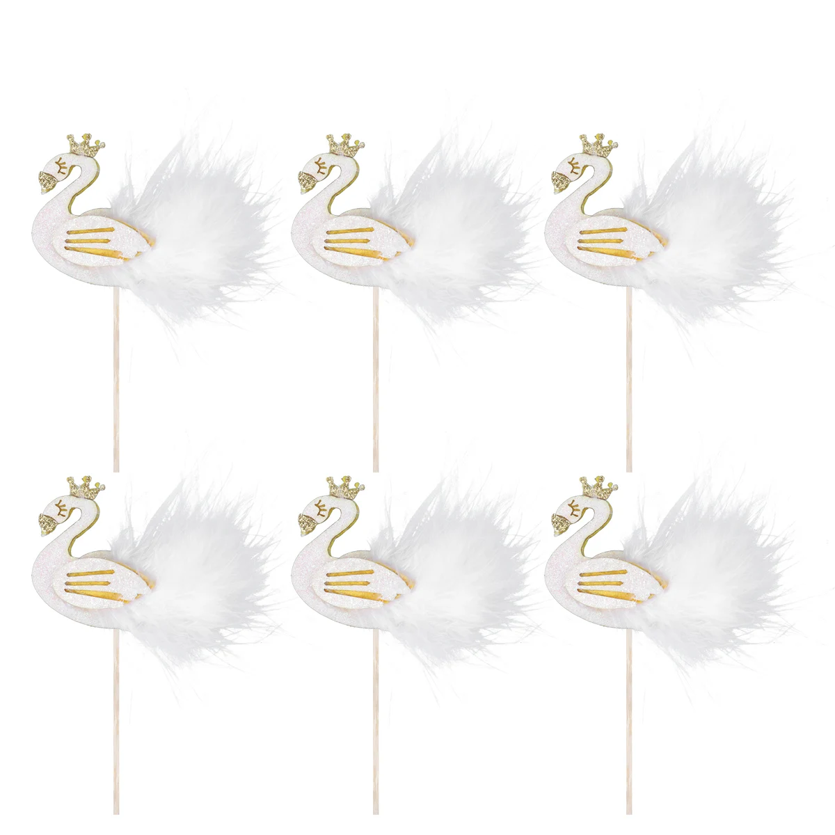 

10 Pcs Swan Cake Topper Cupcake Decoration Supplies 13cm Height Birthday Party Wedding Graduation Non Toxic Safe