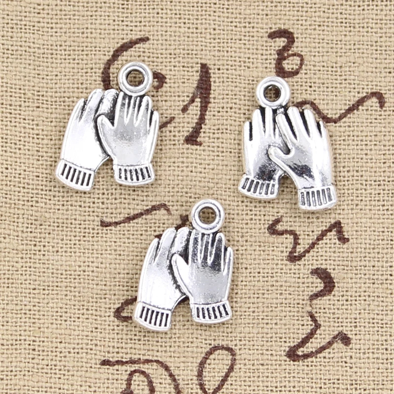 

12pcs Charms Gloves 13x20mm Antique Silver Color Pendants Making DIY Handmade Tibetan Finding Jewelry