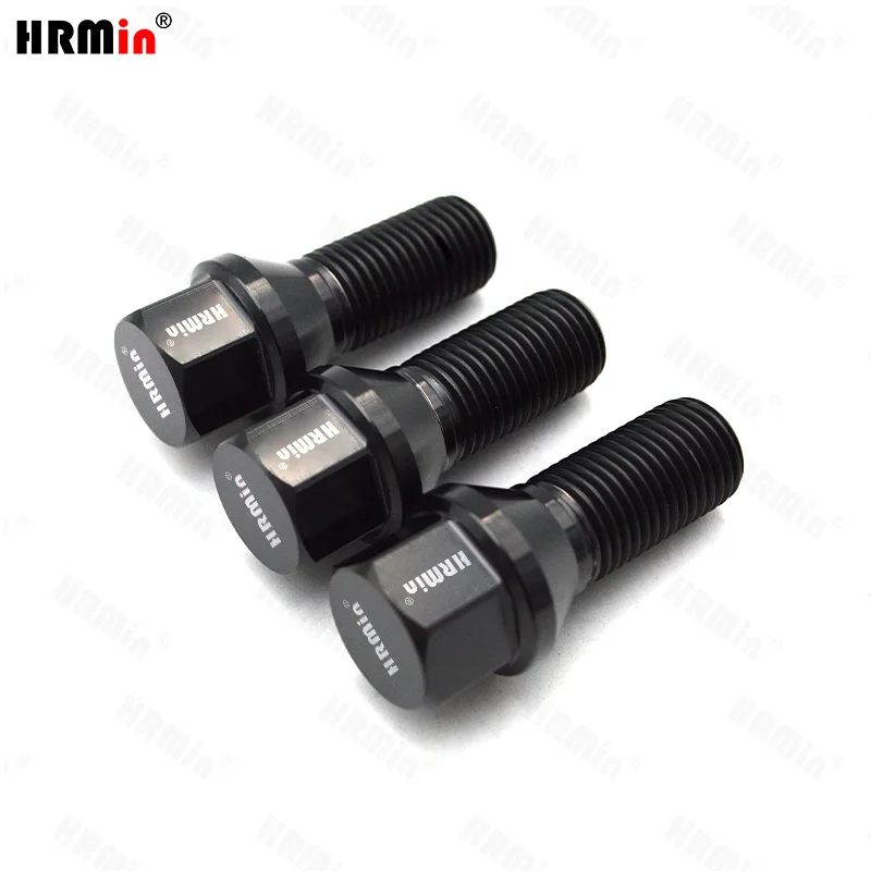 HRmin 17mm Hex Flat Top Head Cone Seat Gr.5 Titanium Automobile Vehicle Car Wheel Bolt M12x1.25mm