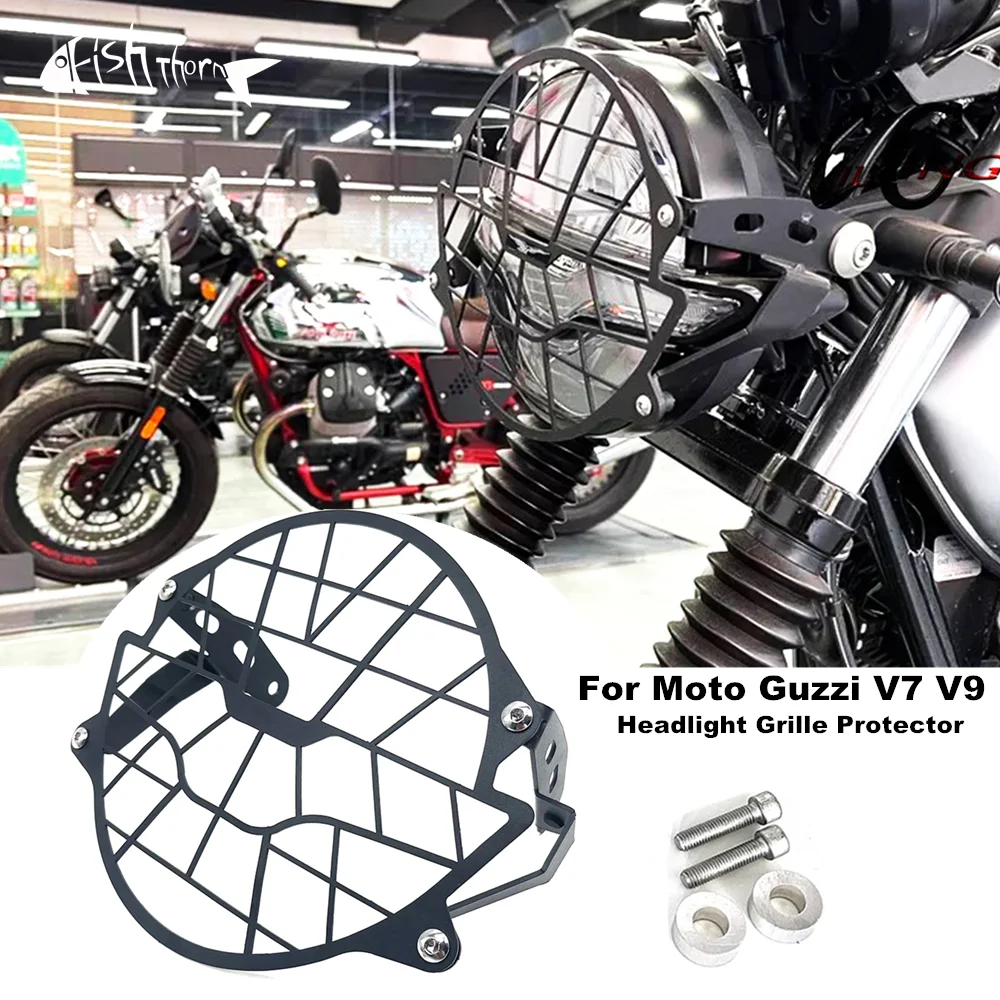 Motorbike headlight protector Grille guard For Moto Guzzi V9 Roame r/ Bobber / V7 Stone / Special 2020-2024