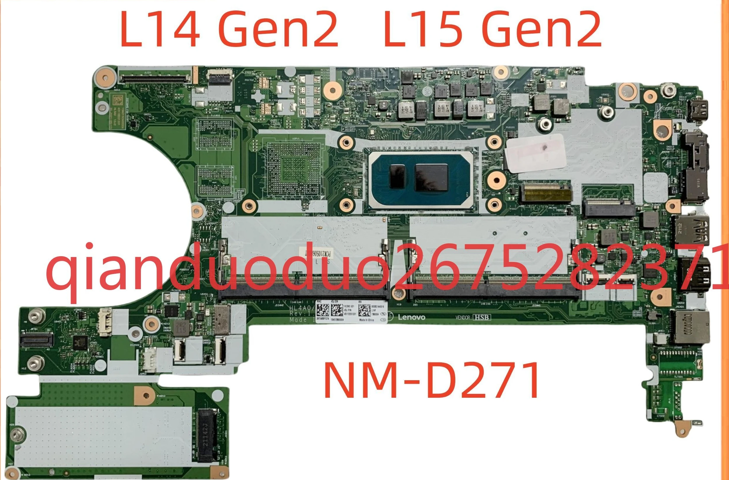 

For Lenovo ThinkPad L14 Gen2 L15 Gen2 main board NM-D271 NM-D272