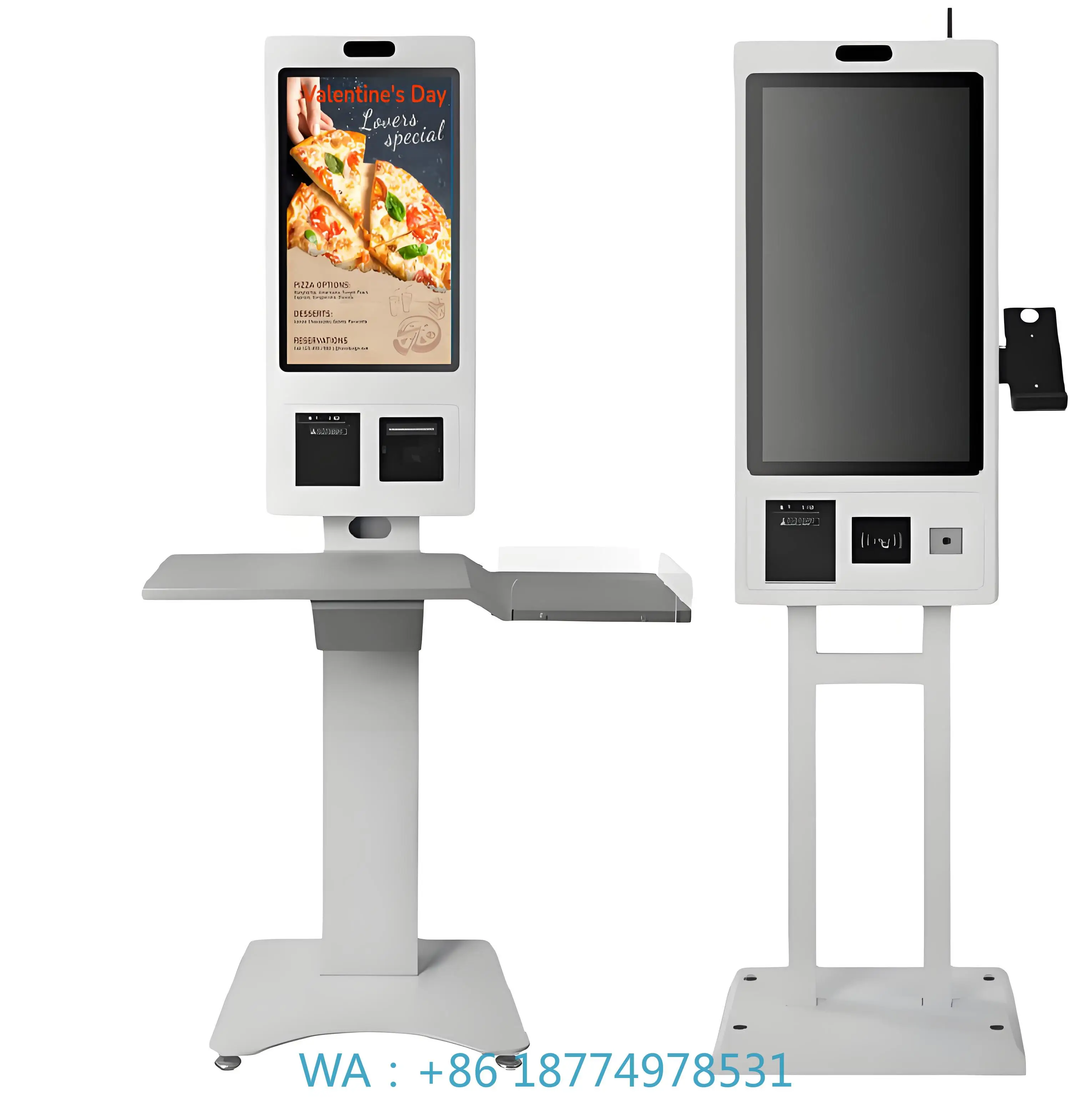 Payment for Canteen Restaurant Customized 21.5-32 Inch Self Service Ordering Machine Multi-Touch Receipt Printer