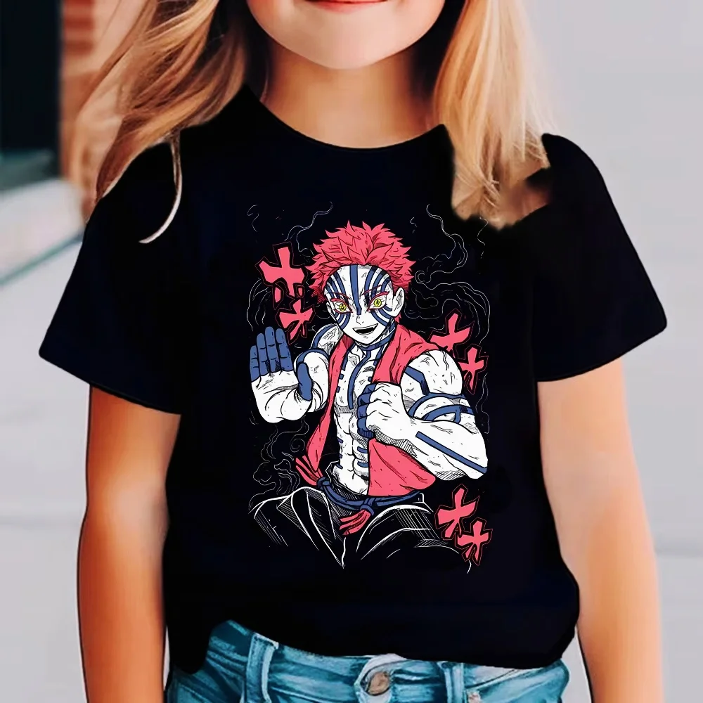 شيطان القاتل الأطفال أنيمي الكرتون قصيرة الأكمام الرجال النساء الفتيان الفتيات الصيف Kimetsu No Yaiba ملابس الاطفال الهدايا