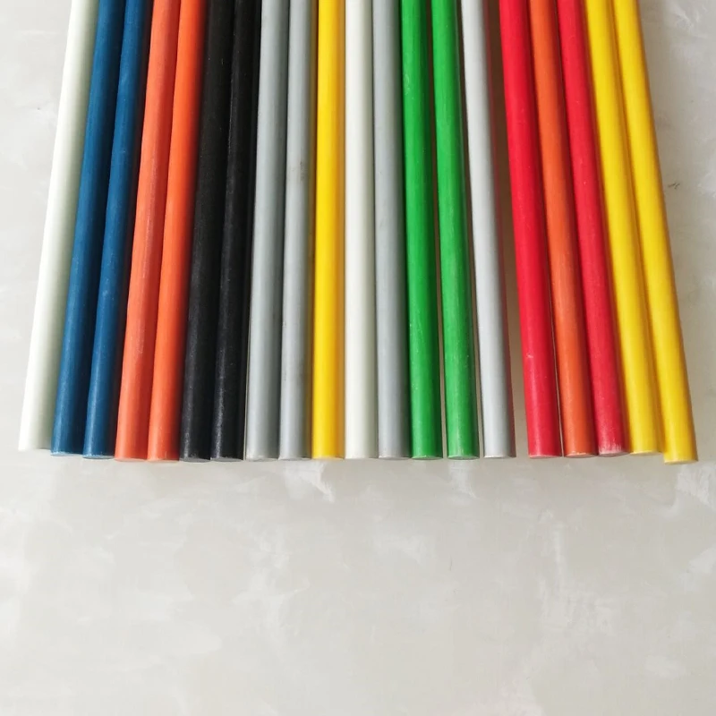 6mm Glass Fiber Rod Red Yellow Blue Green Black Insulation and High Temperature Resistance Solid Fiberglass Bar Length 500mm