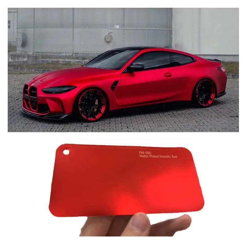 فيلم تغليف السيارة PET سيارة التفاف الفينيل ماتي مطلي لامع أحمر اللون تغيير 1.52*18 متر الهواء الإصدار سيارة يلتف