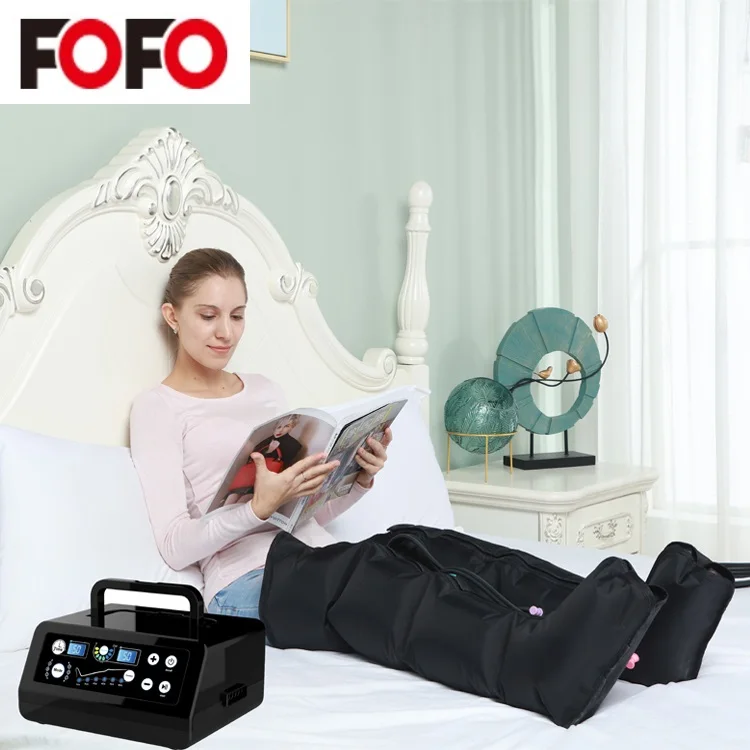 Fofo FO3001 Air Compression DVT Pump 4-Chamber Deep Tissue Muscle Massage Leg Massager TPU Material 6 Modes Home Use 1 Year