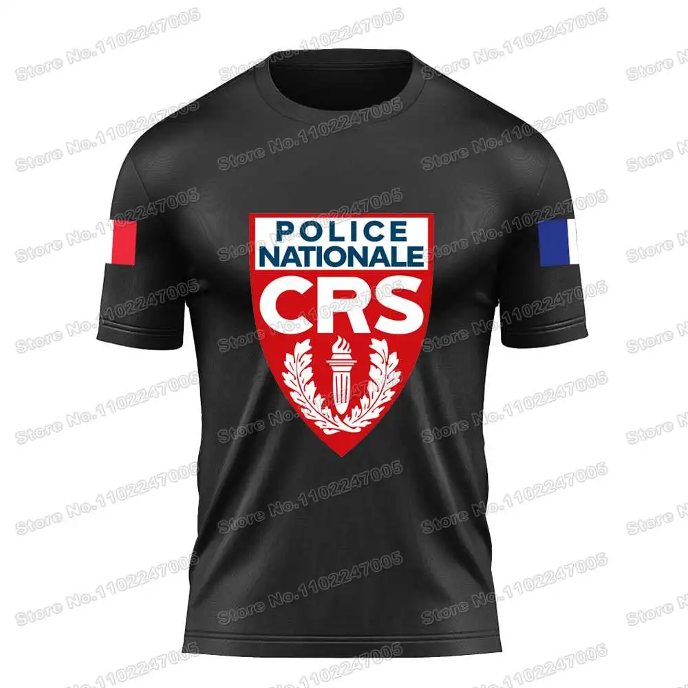 French National Police T Shirt France CRS Outdoor technical Shirts fitness Clothing Training Tops MTB Jersey Running Sportswear