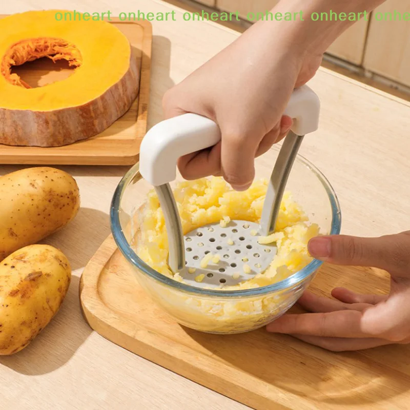 Potato Masher Ricer - هراسة بطاطس يدوية بلاستيكية محمولة، أداة