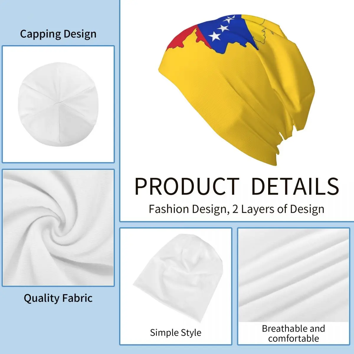 Шапки-бини с флагом Венесуэлы, теплая осенне-зимняя уличная шапка, вязаные шапки с капюшоном для взрослых унисекс