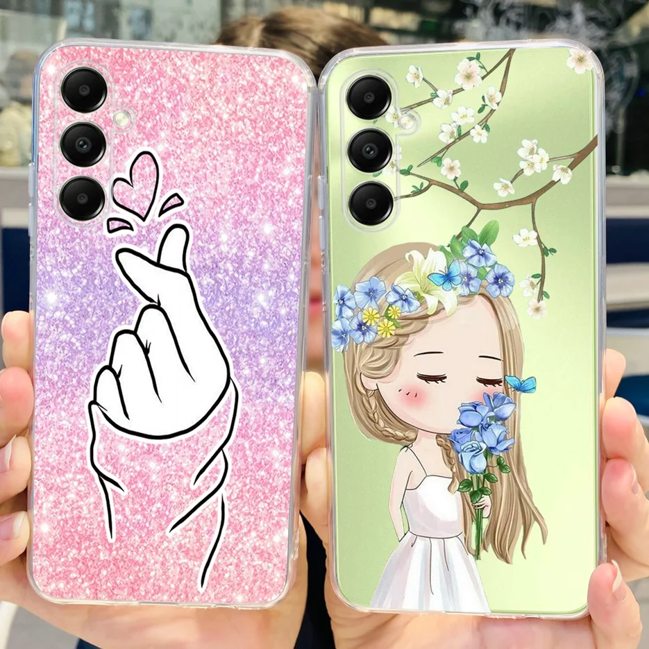 For Samsung Galaxy A05s Case SM-A057F Cute Cat Cartoon Cover Clear Silicone Phone Case For Samsung A05s A 05s Soft Fundas Bumper