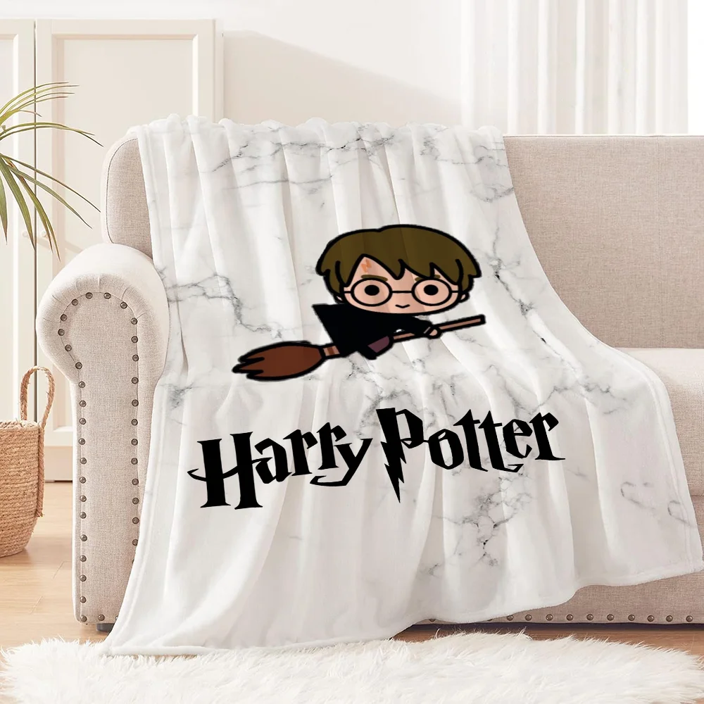 Harry Potter Co-Brand Miniso Double Blanket Blankets Fluffy Soft Blankets for Bed Plaid Summer Comforter Home and Decoration