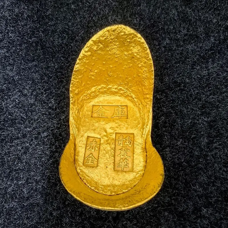 Handcrafted solid Qingdao Zhenhua gold ingot ornament