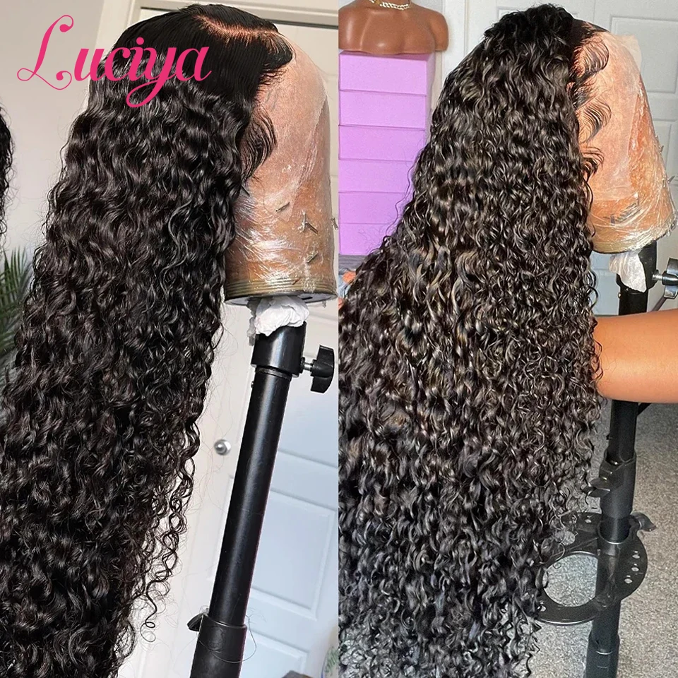 Perruque Lace Closure Wig sans colle bouclée, Deep Wave, HD, 13x6, 13x4, 5x5, prête à porter