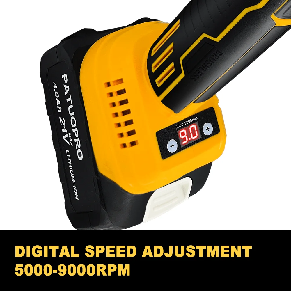 125mm Cordless Angle Grinder Brushless Electric Cutting Machine Speed Adjustable Digital Display fit BL1830 1840 1850 1860