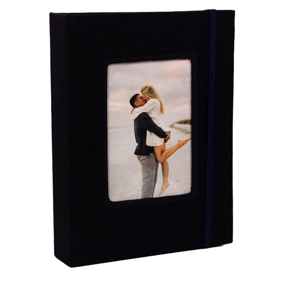 2x3 Inch Linen Photo Album with 42 for Displaying 208 Photos Perfect for Desk or Shelf Storage During Daily Use
