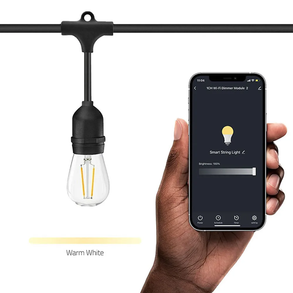 LED Smart String Light, Outdoor Patio Light with Edison Bulbs,2.4GHZ WI-FI App Controlled, Works with Alexa/Google Assistant