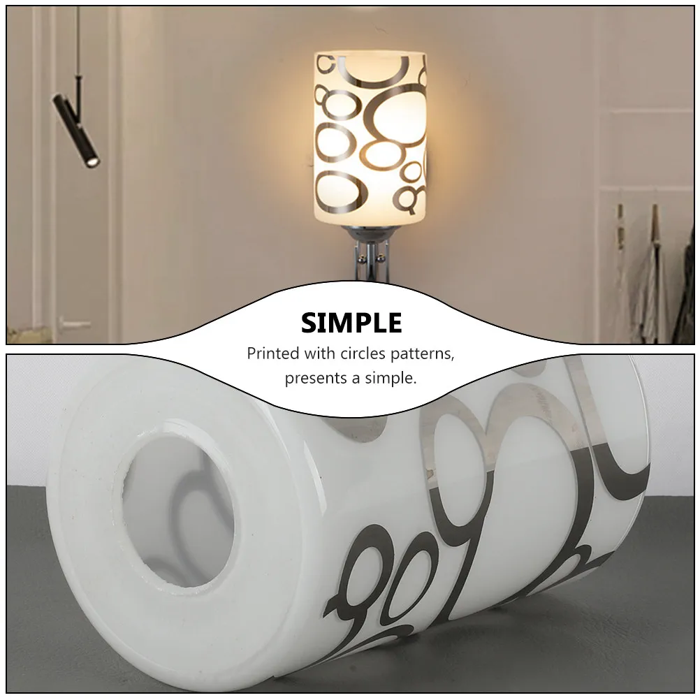 

Glass Lamp Shade Replacement Decorative Cover for Table Floor Pendant Wall Ceiling Lights Softening Light Cylinder Pattern