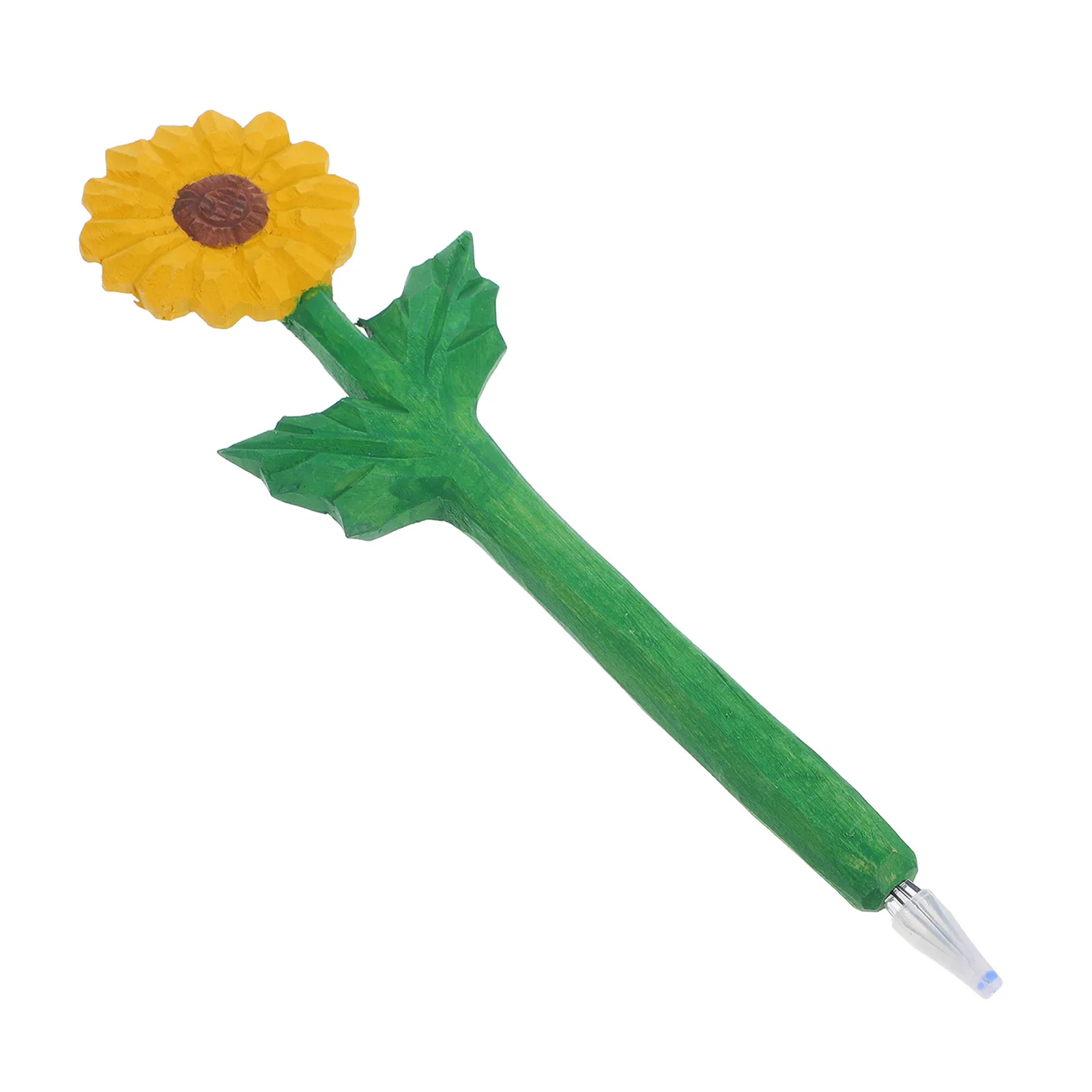 

Exquisite Sunflower Wood Carving Pen Smooth Writing Ergonomic Design Decorative Office Desk Stationery Creative Gift For Women