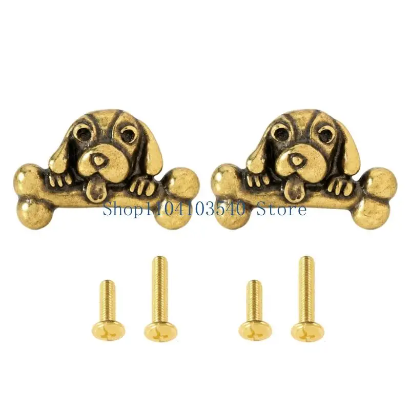 02DC Decorative Cabinet Pull Featuring a Canine Figure with Horizontal Grip for Furniture Fronts, Drawers, and Wardrobes
