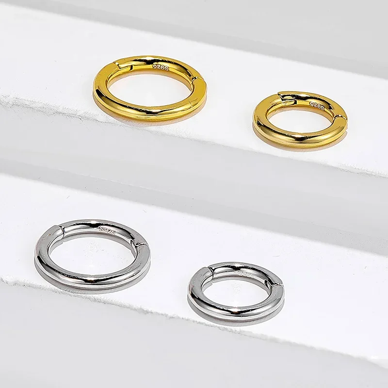 1PC 925 Sterling Silver  Piercing Rings for Cartilage Helix Rook Tragus Ear Lobe 16G Braided Arrow Nose Clicker 6mm/8mm