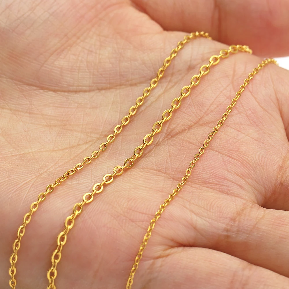 10Meters 2Meters 1/1.5/2mm Stainless Steel O Shape Cross Chains for DIY Necklace Bracelet Jewelry Making Accessories image 2