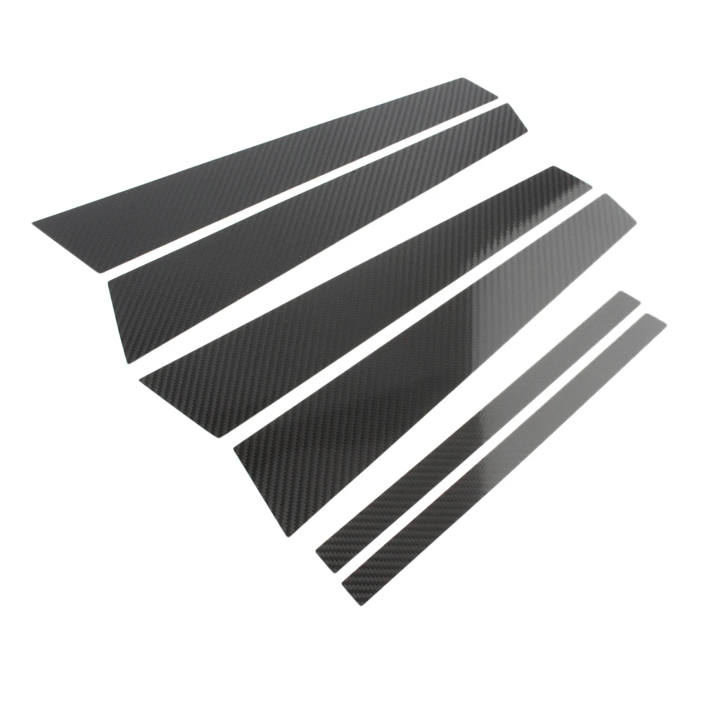 For BMW 5 Series F10 Car Window B Pillar Moulding Trim Protective Cover 2011 2012 2013 2014 2015 2016 2017 Carbon Fiber 6Pcs