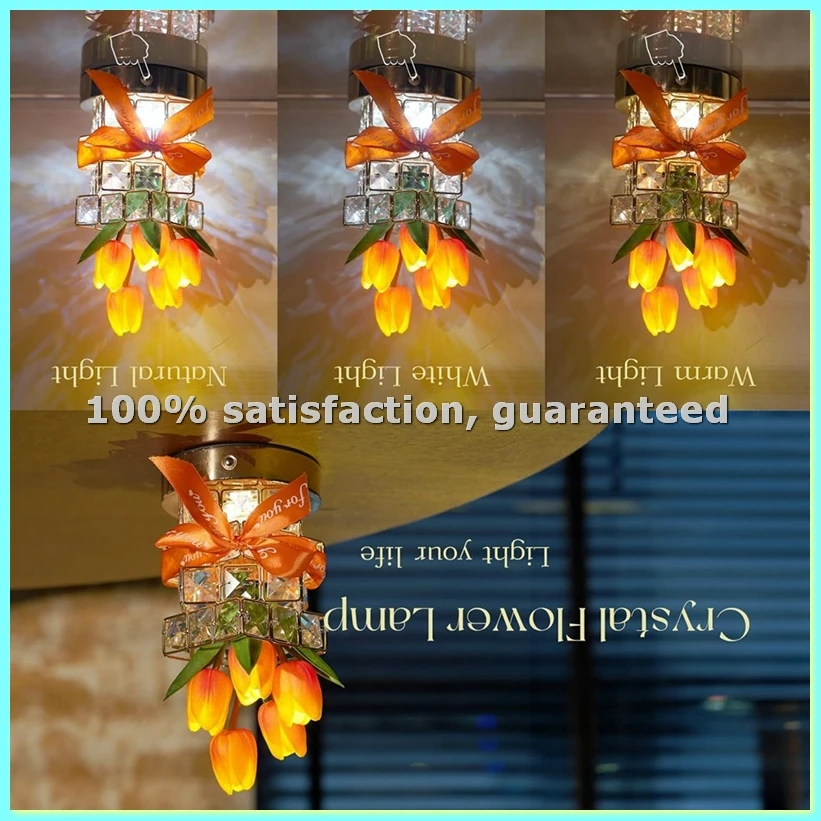 Tulip Flower Lamp 3 Colour Infinitely Dimming Battery Powered Small Night Light Rechargeable Cordless Touch Table Lamp B-AD23