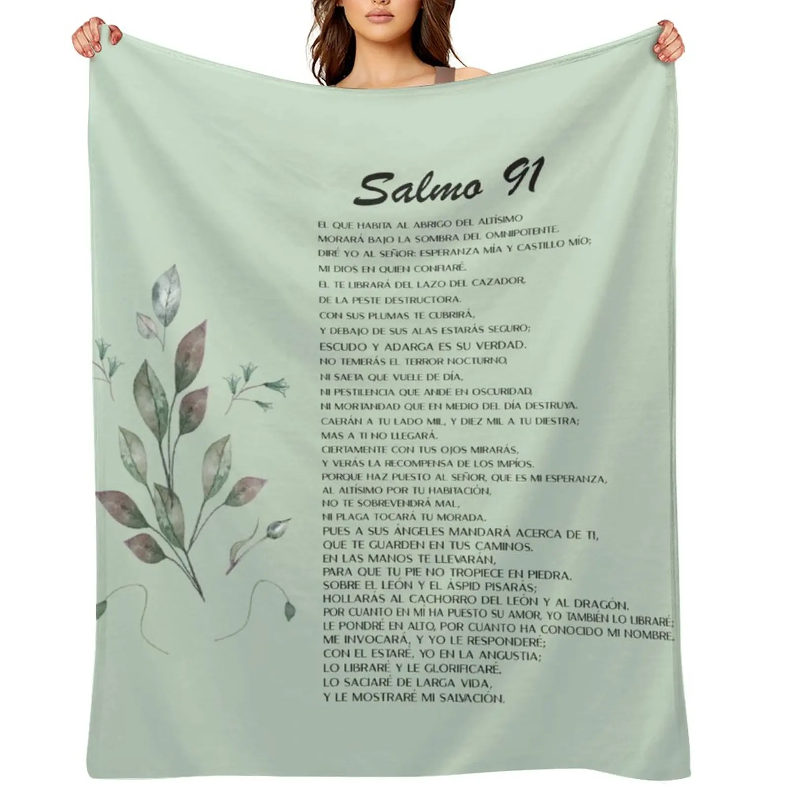 

Salmo 91, Spanish Bible Verse Throw Blanket Cute Plaid Beautifuls Decorative Throw Blankets