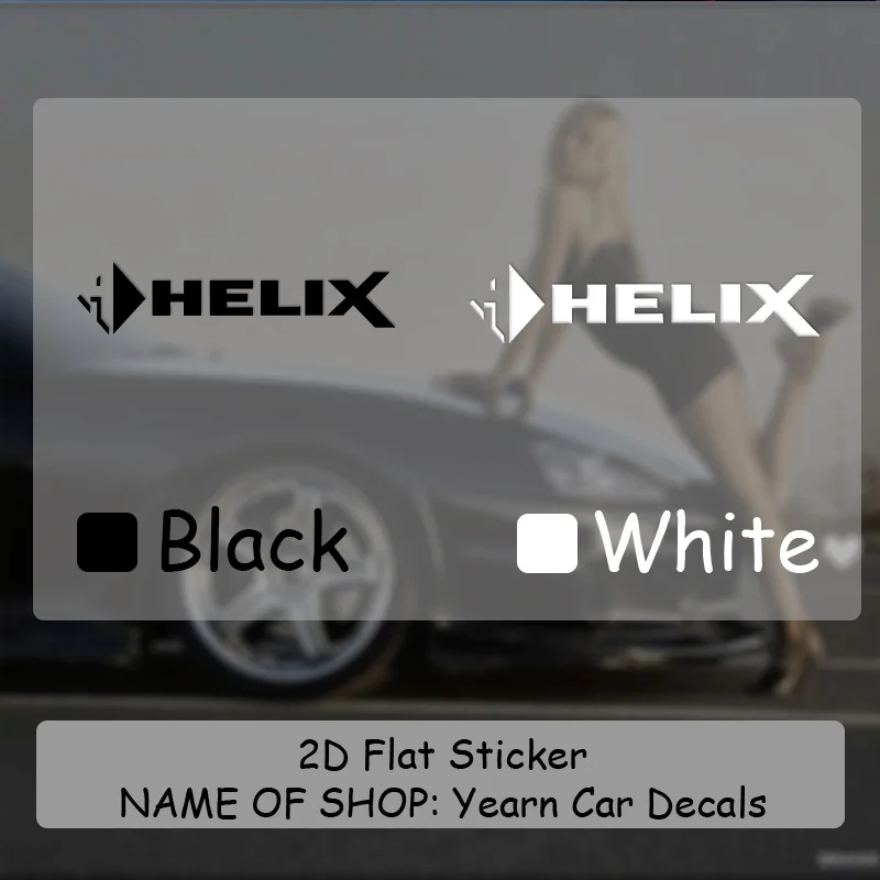 

Наклейка с логотипом HELIX - черный фон с белыми буквами, минималистичная и привлекательная, прозрачная гоночная наклейка, водонепроницаемая, устойчивая к ультрафиолетовому излучению