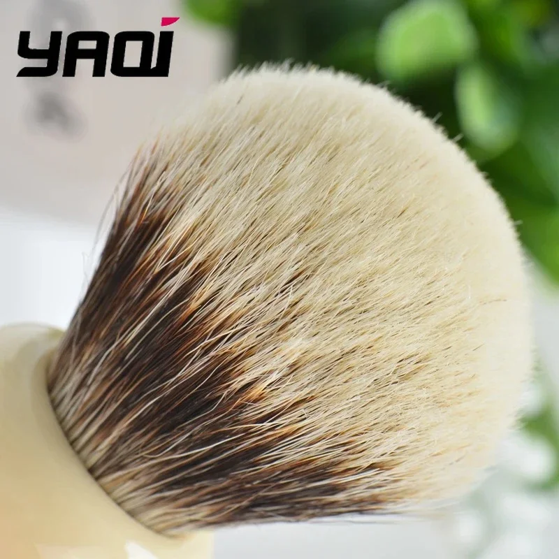 YAQI 24mm Green Obsidian Two-Band Badger Hair Wet Shaving Brush - Premium Men's Grooming Tool for Smooth Shaving Experience